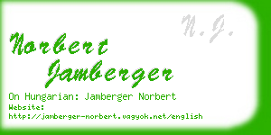 norbert jamberger business card